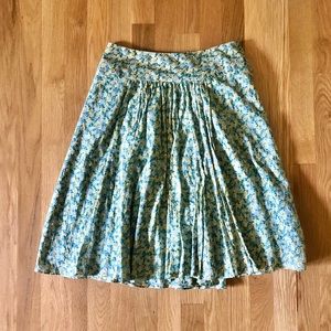 Talbots Petite A-Line Flower Pleated Skirt